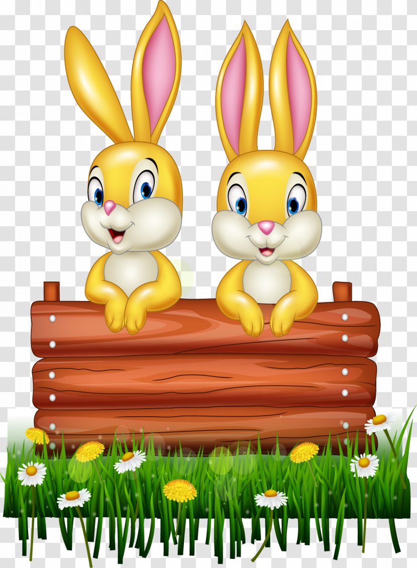 Euclidean Vector Royalty-free Illustration - Easter Bunny - Wood Sign Transparent PNG