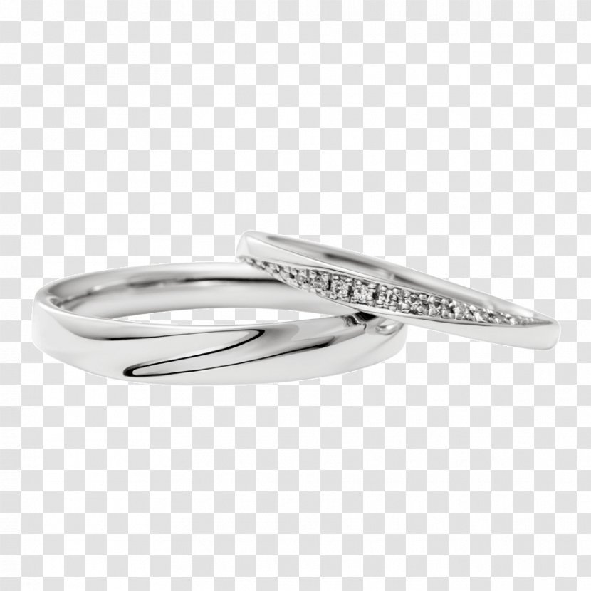 Wedding Ring Diamond - Silver Transparent PNG