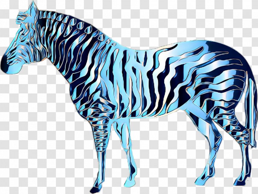 Zebra Animal Figure Terrestrial Wildlife Mane - Vintage - Turquoise Transparent PNG