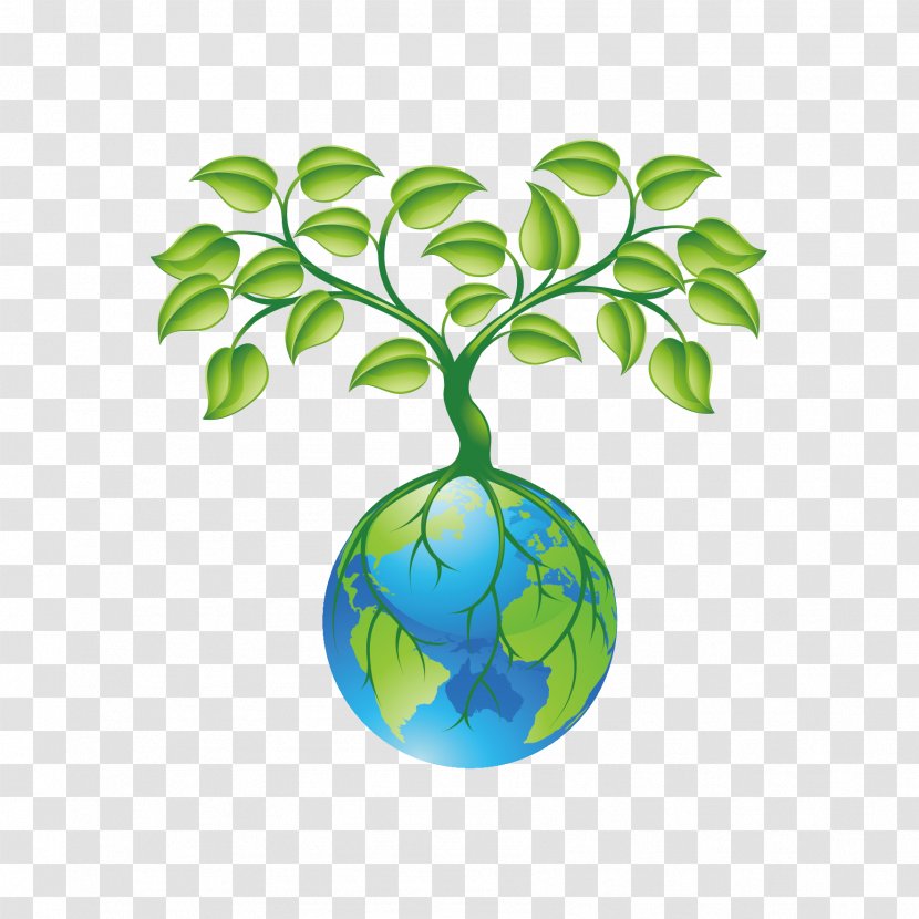 Root Plant Tree Clip Art - Flower - Vector Earth And Plants Transparent PNG