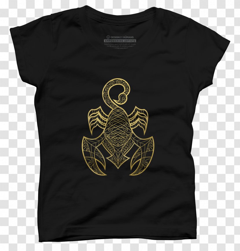 T-shirt Yellow Sleeve Brown Symbol - Black - Scorpio Astrology Transparent PNG