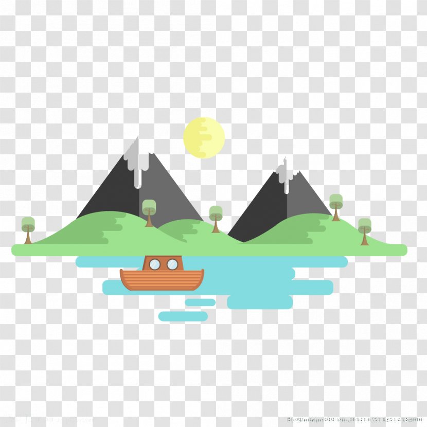 Ko Mak Kut Flat Design - Mountain Background Material Transparent PNG