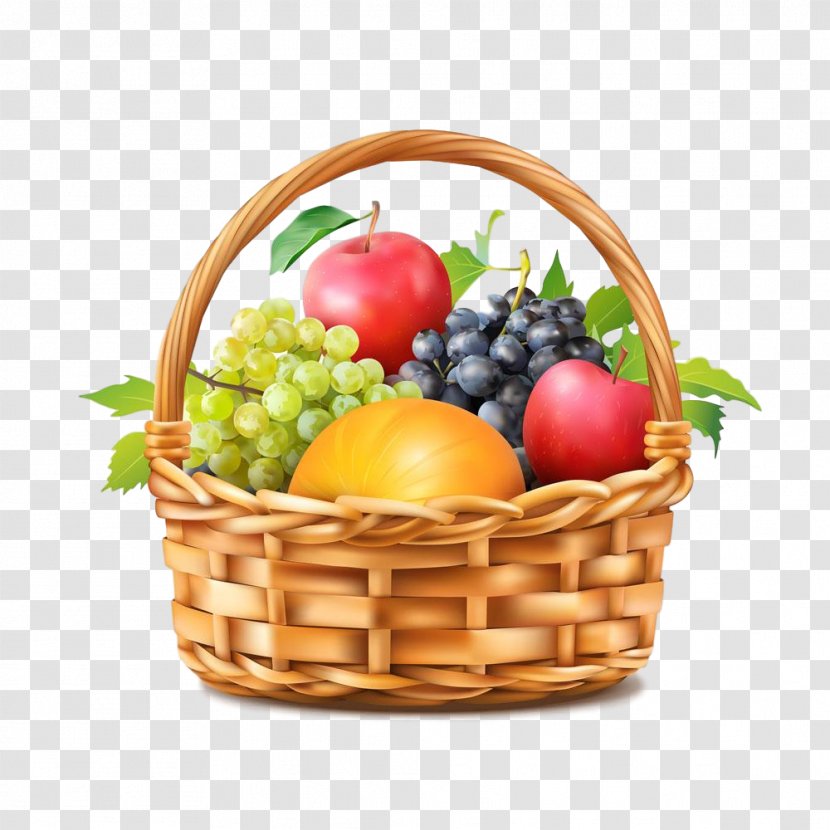 Natural Foods Basket Fruit Wicker Food - Grape - Group Gift Transparent PNG