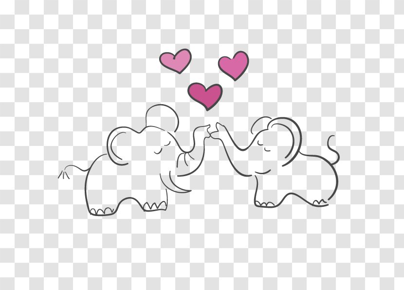 Valentines Day Drawing Elephant Clip Art - Tree - Stick Figure Transparent PNG