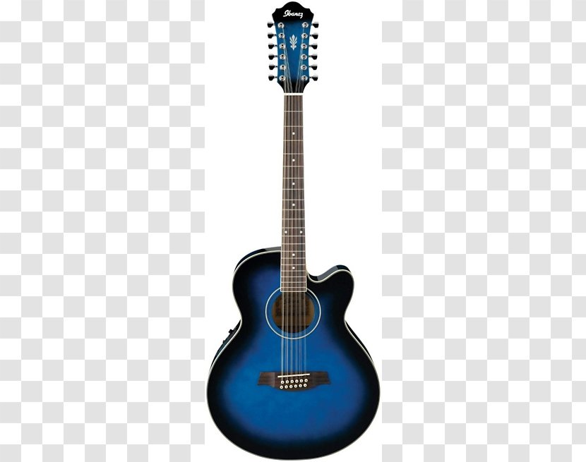 Acoustic-electric Guitar Ibanez Cutaway Acoustic Twelve-string - Heart - Blue Transparent PNG