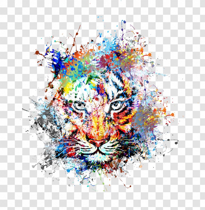 Tiger Abstract Art Drawing Painting - Mural Transparent PNG