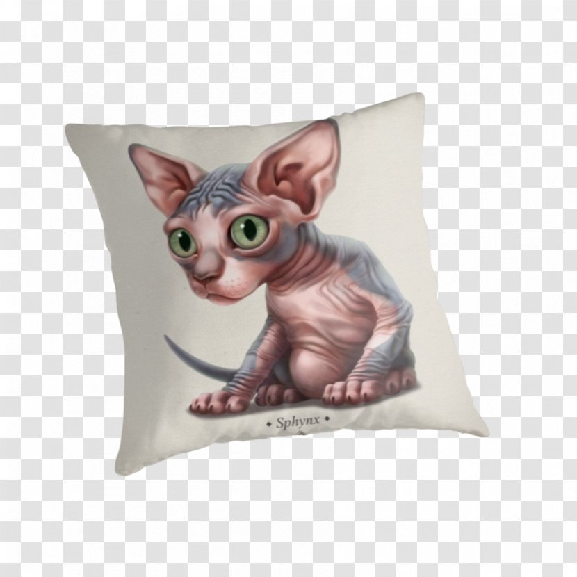 Whiskers Kitten Sphynx Cat T-shirt Throw Pillows Transparent PNG