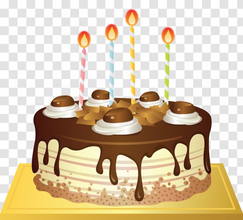 Torte Birthday Cake Chocolate Clip Art - It Was Filled With Candles Transparent PNG