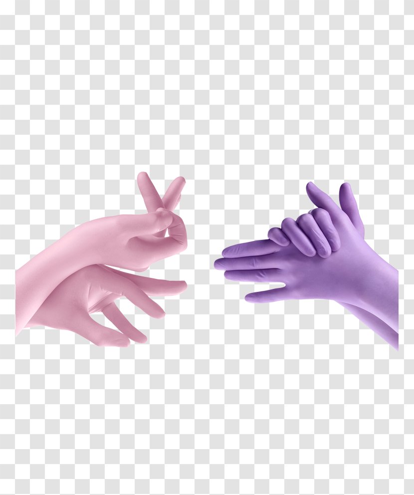 Medical Glove Rubber Disposable Latex - Purple Transparent PNG
