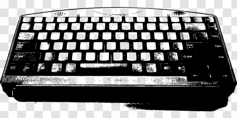 Computer Keyboard Laptop Application Software Allegro - Black And White - Ink Transparent PNG