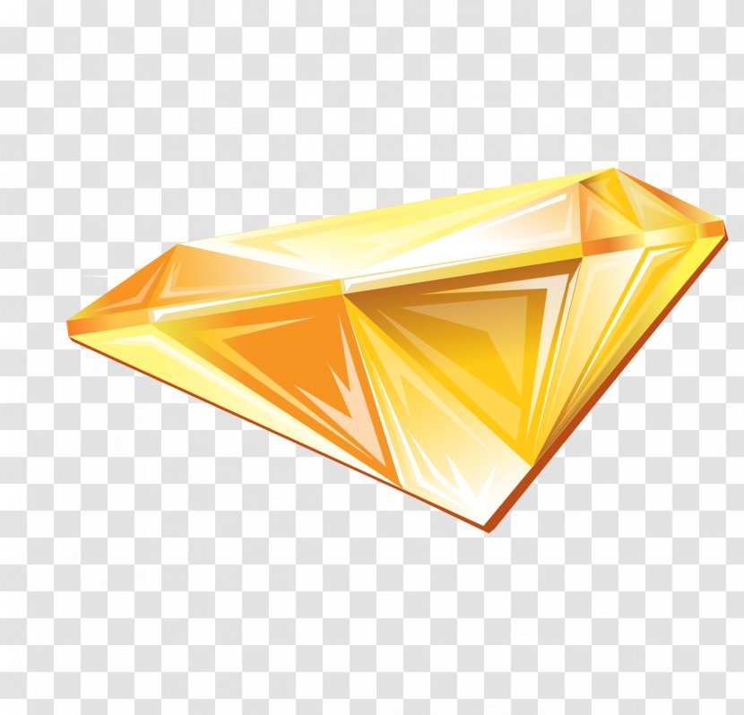 Yellow Diamond - Designer - Real Three-dimensional Diamonds Transparent PNG