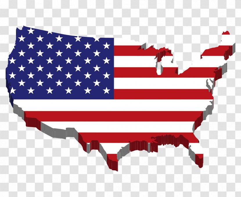 Flag Of The United States Map Clip Art - Blank Transparent PNG