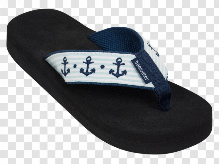 Flip-flops Slipper Shoe Women's Tidewater Sandals Seersucker Anchors Flip Flop Turquoise/Navy/White - Outdoor - Sandal Transparent PNG