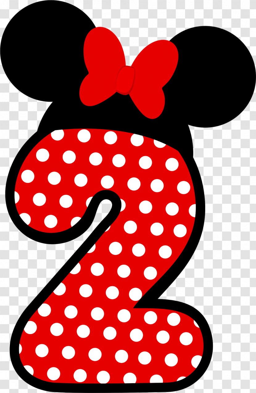 Minnie Mouse Mickey Drawing Party - Number - Two Transparent PNG