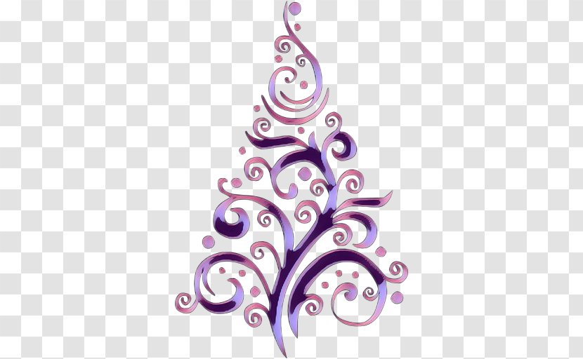 Christmas Tree Silhouette - Purple - Decoration Plant Transparent PNG