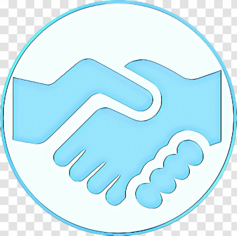 Thumb Aqua - Blue - Logo Handshake Transparent PNG