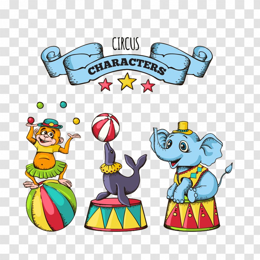 Circus Performance Cartoon - Animals Transparent PNG