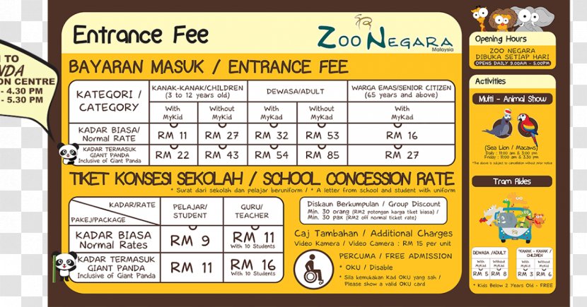 Aquaria KLCC National Zoo Of Malaysia Taiping Ticket - Animal Mall Transparent PNG