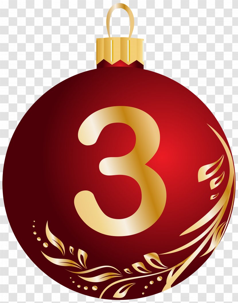 Christmas Number Clip Art - Ornament - Ball Three Transparent Image Transparent PNG