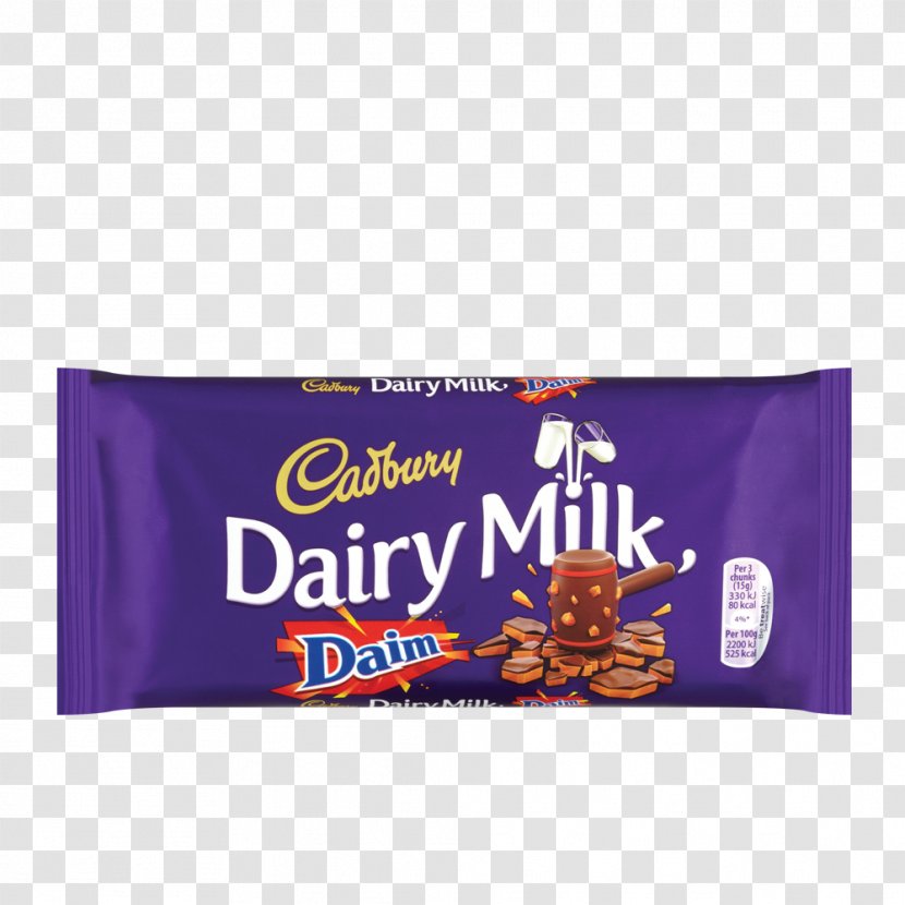 Chocolate Bar Cadbury Dairy Milk Daim - Almond - Egg Transparent PNG