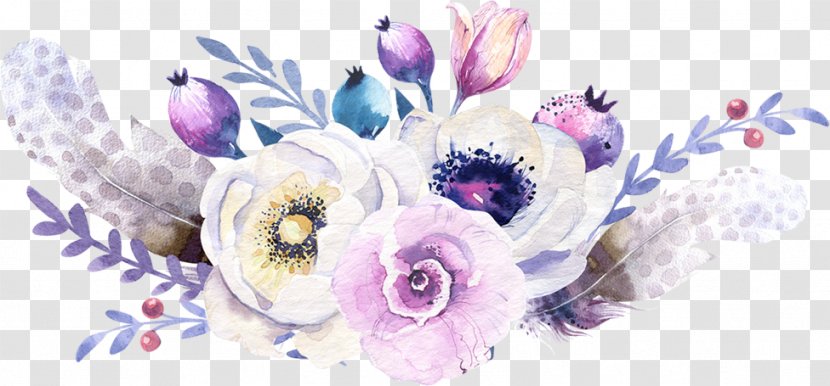 Floral Design Flower Bouquet Cut Flowers Watercolor Painting - Bohochic - Mother Days Transparent PNG