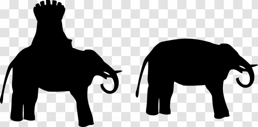 Indian Elephant African - Black Transparent PNG