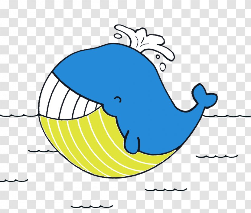Whale Cartoon Illustration - Wing - Sea Blue Transparent PNG