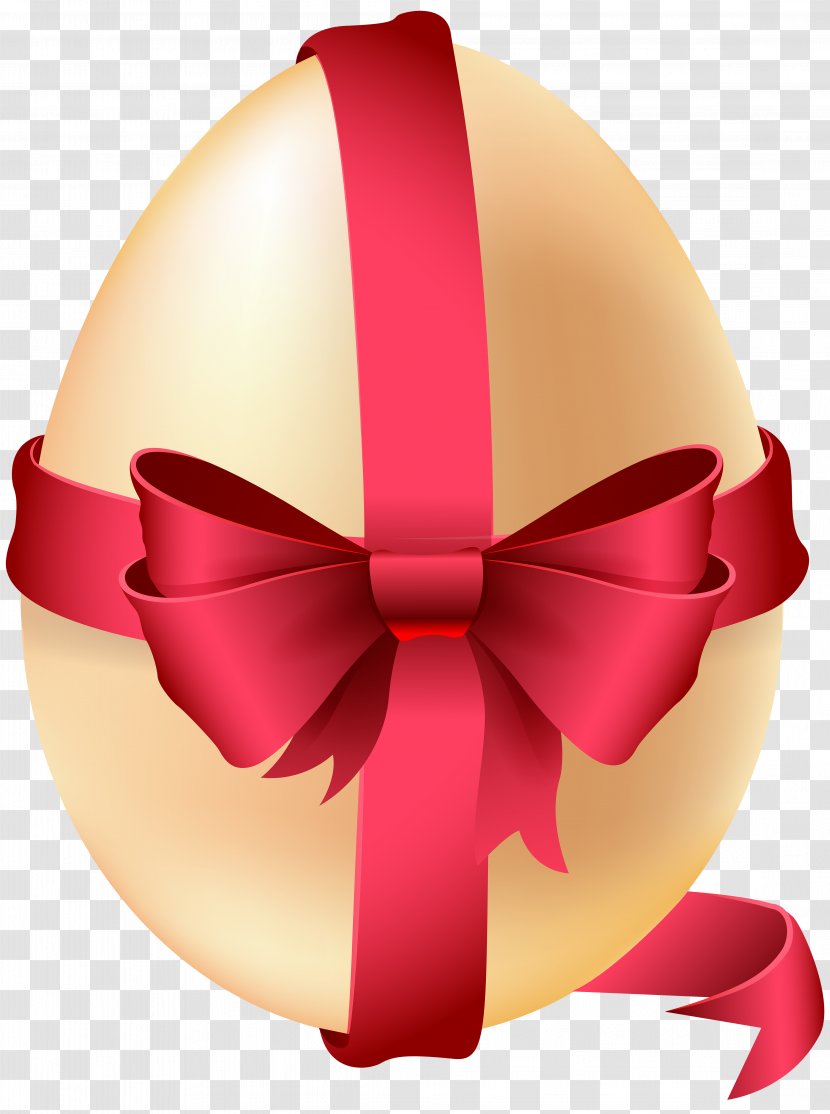 Easter Bunny Red Egg - With Bow Clip Art Image Transparent PNG