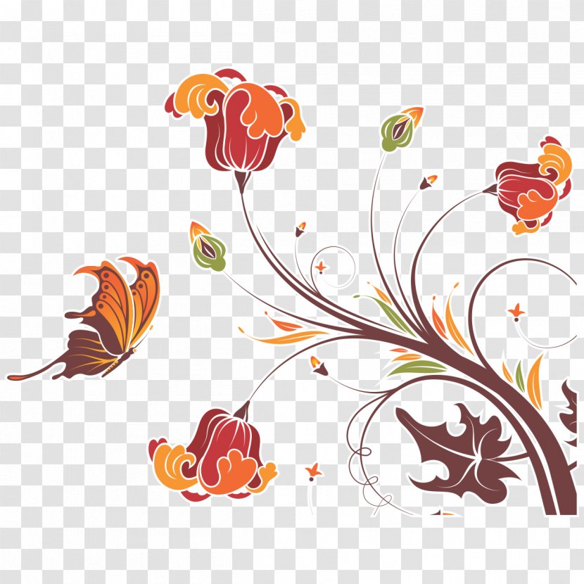 Floral Design Flower Illustration Vector Graphics - Flowering Plant - Orange Transparent PNG