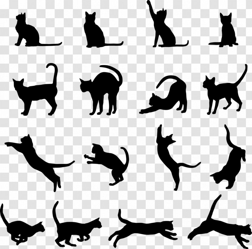 Black Cat Kitten Clip Art - Dog - Animal Silhouettes Transparent PNG