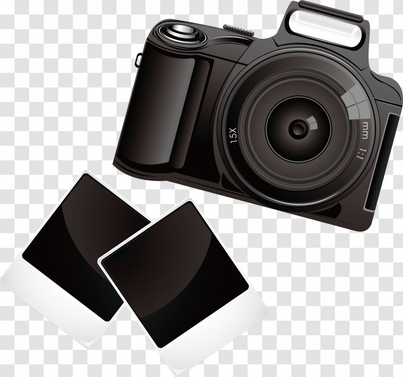 Digital SLR Photography Camera - Mirrorless Interchangeable Lens - Vector Element Transparent PNG