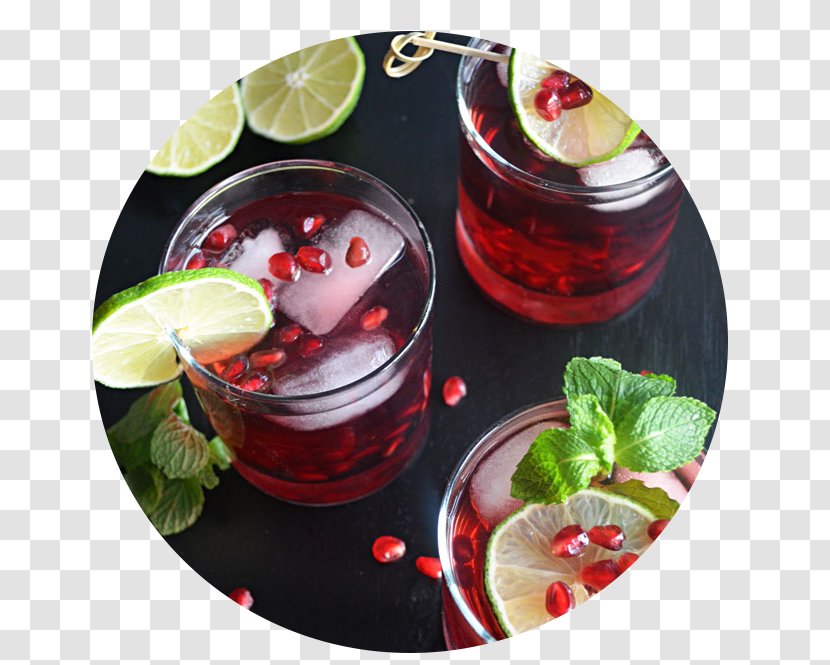 Cocktail Garnish Mojito Mint Julep Pomegranate Juice - Recipe Transparent PNG