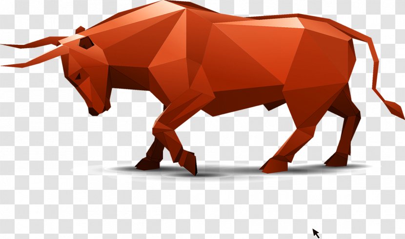 Animal Origami Polygonal Modeling - Livestock - Irregular Graphics Bull Transparent PNG