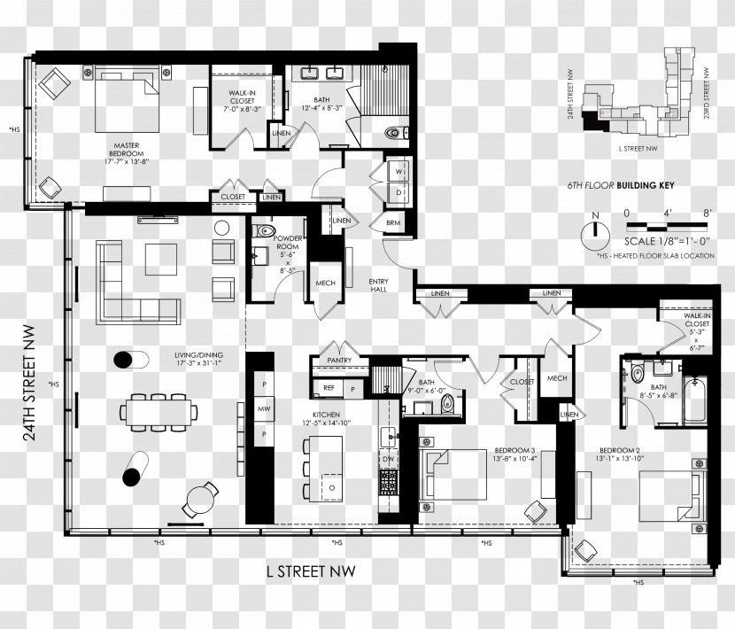 Floor Plan Architecture Bathroom - Bed Transparent PNG