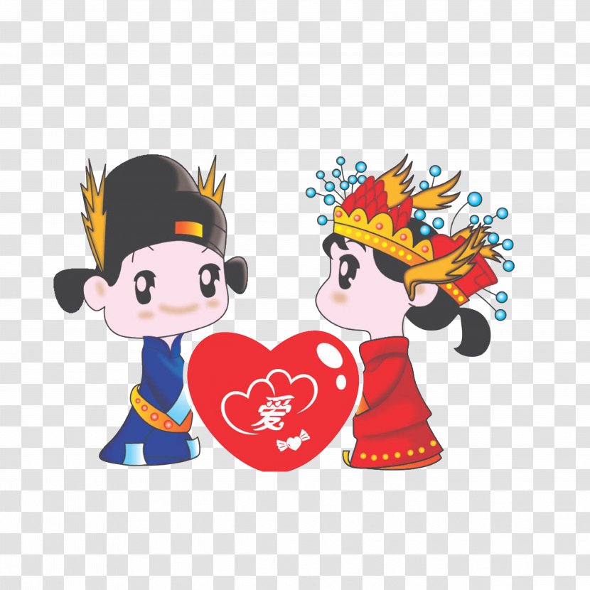 Bridegroom Cartoon - Wedding - The Bride And Groom With Love Transparent PNG