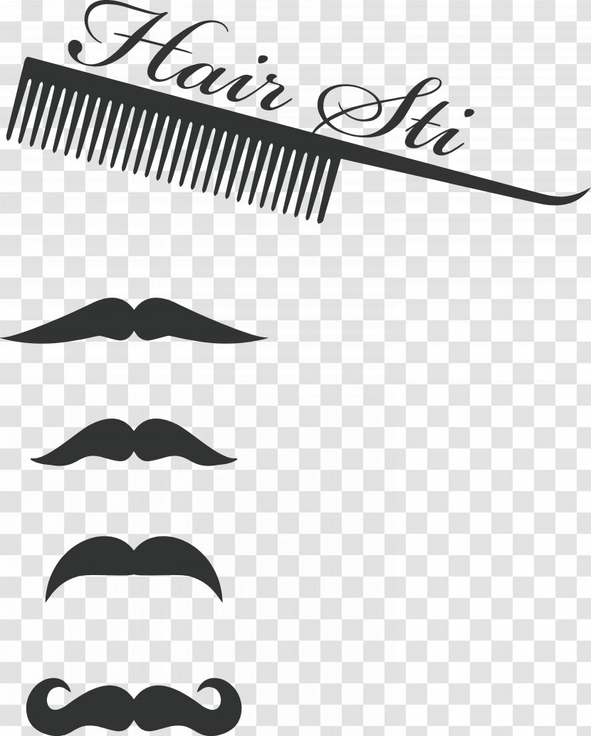 Comb Moustache Barber Hair - Beautiful Haircut And Mustache Transparent PNG