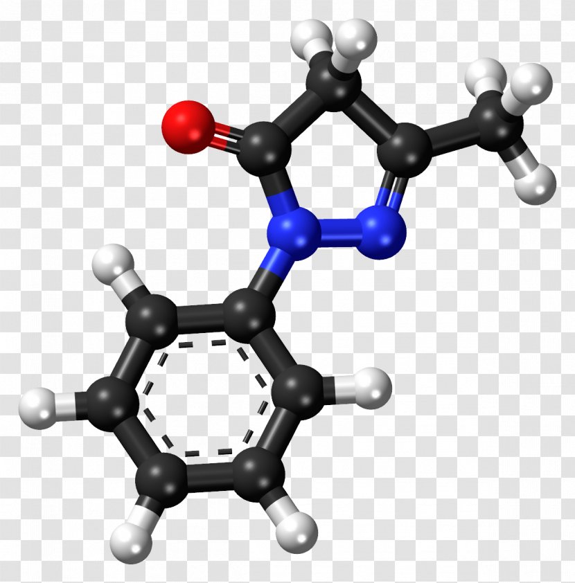 Research Edaravone Pharmaceutical Drug Science Trikamlal & Sons - Phenyl Azide - Ballandstick Model Transparent PNG