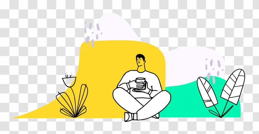 Person Sitting With Plants Transparent PNG