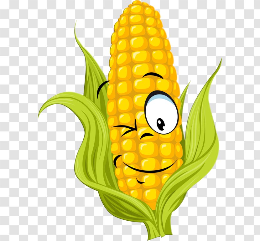 Corn On The Cob Maize Cartoon Sweet - Vegetable Transparent PNG