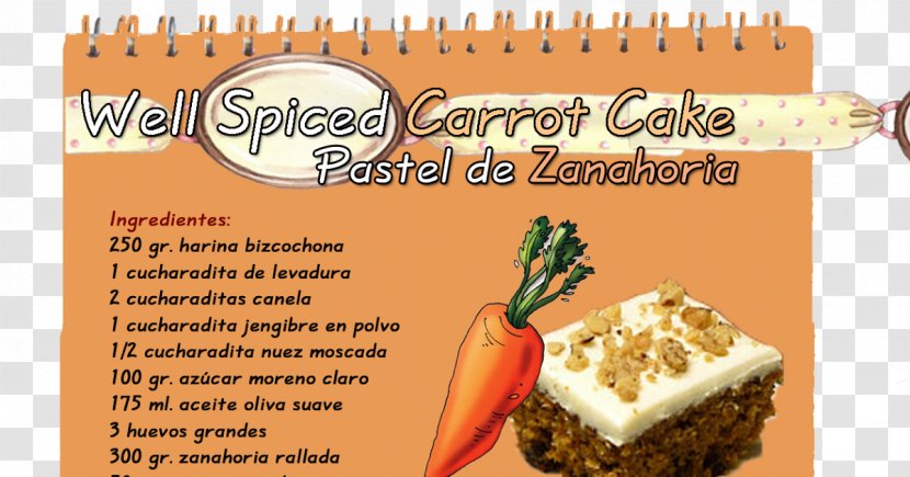 Food Cuisine Flavor Recipe - Carrot Cake Transparent PNG