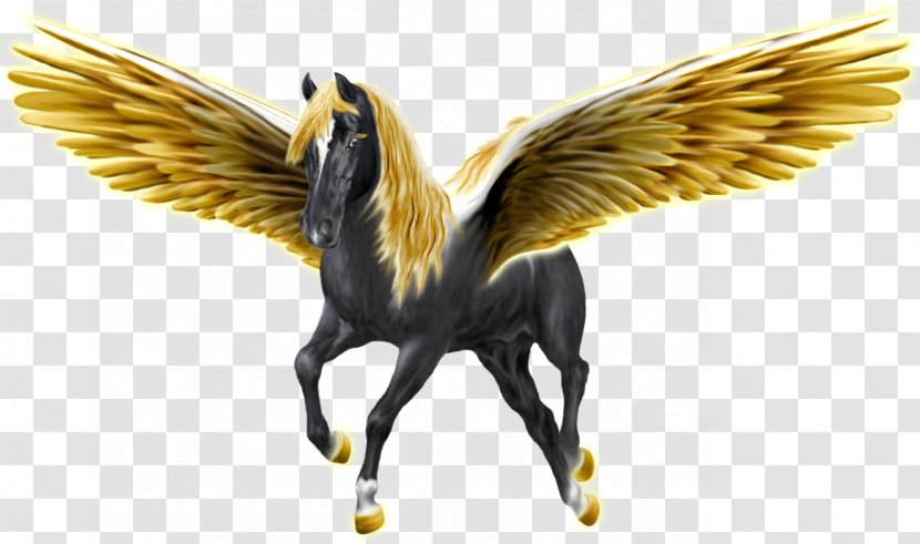 Pegasus Unicorn Desktop Wallpaper Greek Mythology - Drawing - Black And Gold Transparent PNG