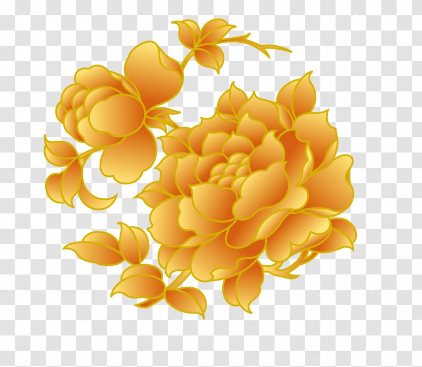 Moutan Peony Flower - Coreldraw Transparent PNG