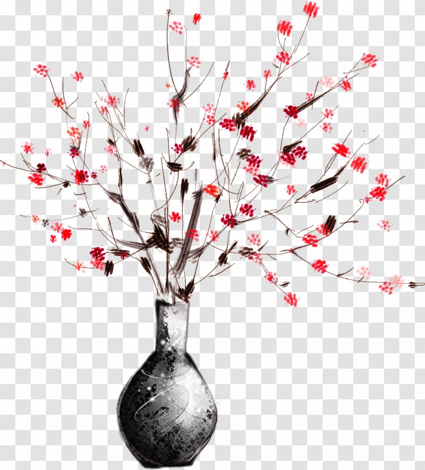 Vase Chinoiserie Plum Blossom - Tree Transparent PNG