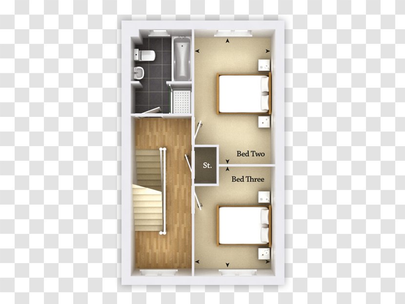 Floor Plan Window House Bedroom Bloor Homes - Bed Transparent PNG