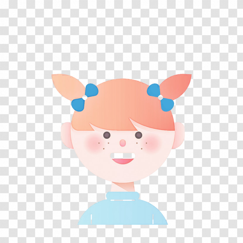 Cartoon Turquoise Pink Nose Animation Transparent PNG