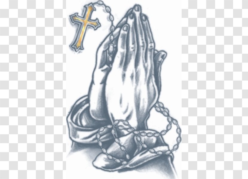 Praying Hands Abziehtattoo Prison Tattooing Body Art - Figure Drawing - Hand Transparent PNG