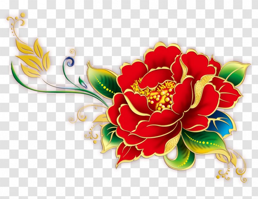 Moutan Peony Flower Download - Bouquet - Red Rich Element Transparent PNG