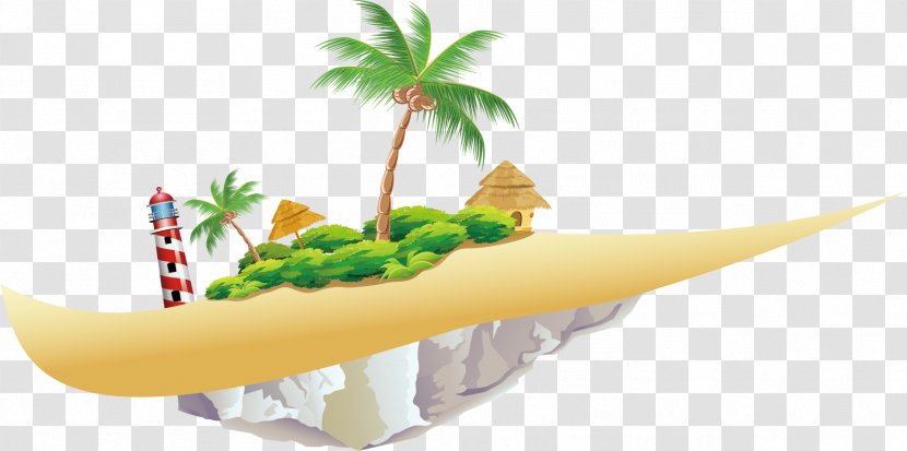 Tropical Islands Resort Cartoon Illustration - Island - Beach Material Transparent PNG