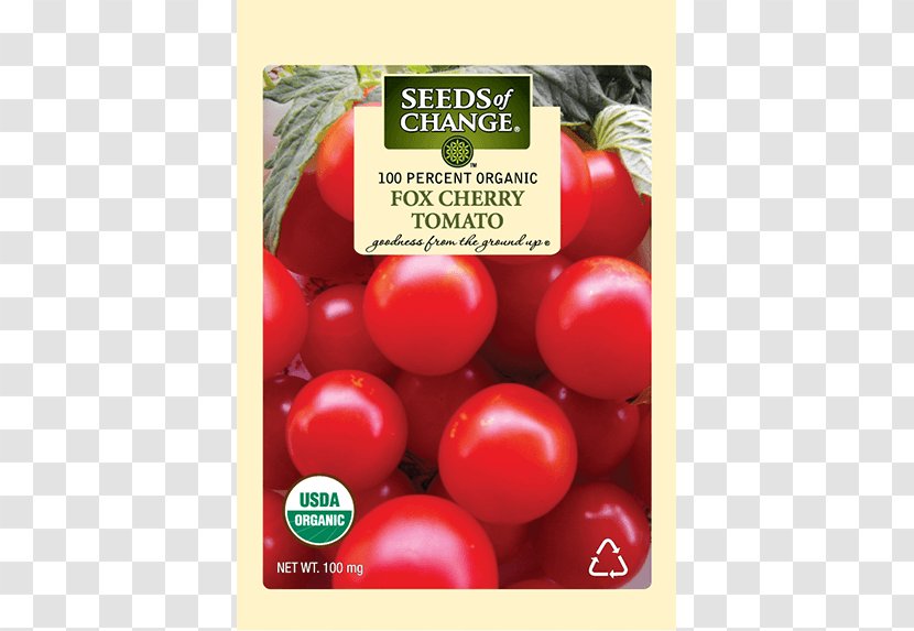 Plum Tomato Organic Food Bush Seeds Of Change - Fruit - Cherry Transparent PNG