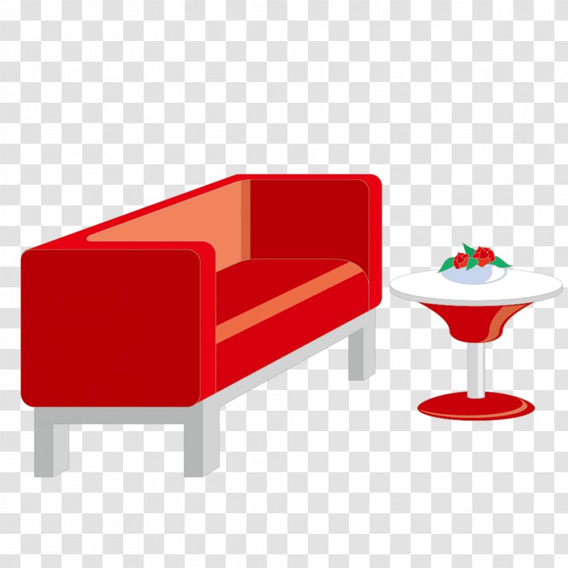 Couch Interior Design Services Chair - Furniture - Red Sofa Small Table Material Transparent PNG